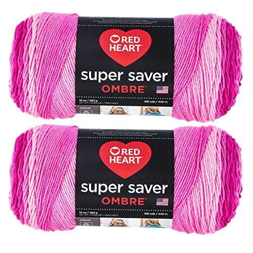 Red Heart Super Saver Jumbo-Garn, 2er-Pack, Jazzy Ombre, 2 Stück Red Heart Super Saver Jumbo-Garn, 2er-Pack, Jazzy Ombre, 2 Stück von Red Heart