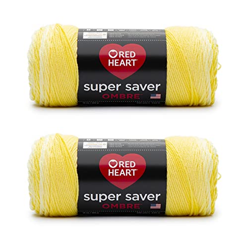 Red Heart Super Saver Jumbo-Garn, Zitrone, 2 Stück von Red Heart