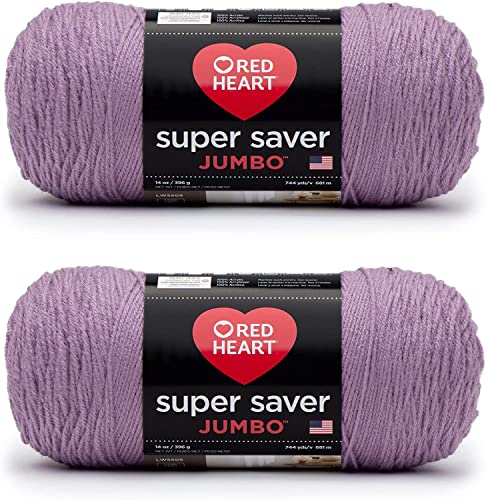Red Heart E302C.0530P02 Super Saver Jumbo Garn, Acryl, Orchidee, 2 Pack, 2 Count von Red Heart