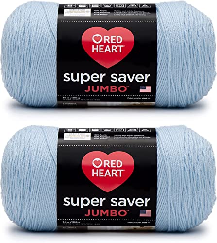 Red Heart Super Saver Jumbo Blue Bell Garn – 2 Packungen mit 396 g – Acryl – 4 Medium (Kammgarn) – 700 Meter – Stricken/Häkeln von Red Heart