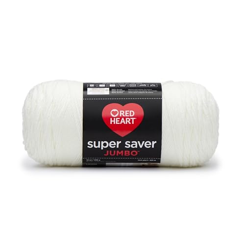 Red Heart Jumbo Yarn Super Saver Garn, weiches, Acryl, Weiß (Soft White), 1 Packung, 681 von Red Heart