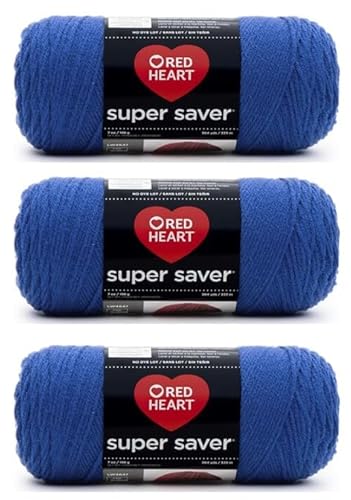 Red Heart Super Saver Royal Garn – 3 Stück 198 g – Acryl – 4 Medium (Kammgarn) – 360 Meter – Stricken/Häkeln von Red Heart