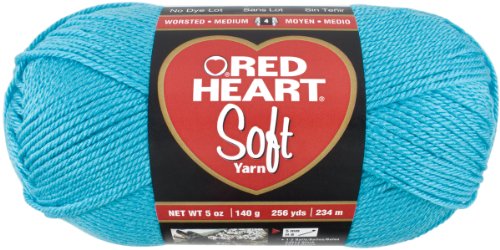 RED HEART Türkisfarbenes weiches Garn, 1 Packung von Red Heart