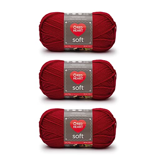 Red Heart Weiches Garn, 3er-Pack, wirklich rot, 3 Stück von Red Heart