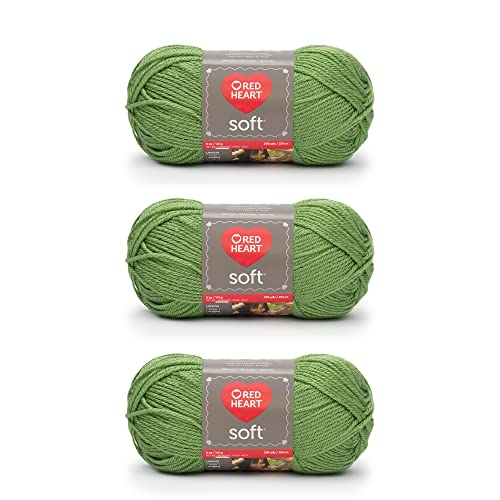 Red Heart Weiches Guacamole-Garn – 3 Packungen mit 141 g – Acryl – 4 Medium (Kammgarn) – 220 Meter – Stricken, Häkeln und Basteln von Red Heart