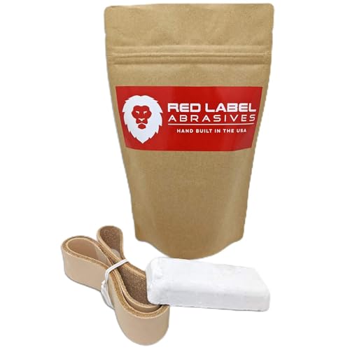 Red Label Abrasives 1 x 76,2 cm Knife Maker's Leather Honing Strop Belt with Buffing Compound von Red Label Abrasives