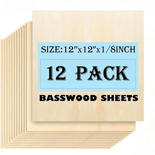 Lindenholzplatten, 0,3 x 30,5 x 30,5 cm, 3 mm Lindenholz zum Laserschneiden und Gravieren, unlackierte Holz-Lasergravurrohlinge für Holzhandwerksbedarf, Holzverbrennung, DIY-Ornamente und Lindenholzplatten, 0,3 x 30,5 x 30,5 cm, 3 mm Lindenholz zum Laserschneiden und Gravieren, unlackierte Holz-Lasergravurrohlinge für Holzhandwerksbedarf, Holzverbrennung, DIY-Ornamente und von RedFinches