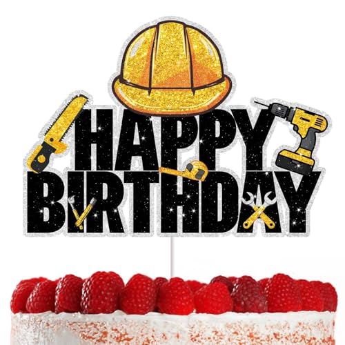 Bau-Kuchenaufsätze für Bauarbeiter, Party-Dekorationen, Ingenieur-Themen-Geburtstagsparty-Zubehör, perfekt für Vatertag, Bau-Party-Dekoration von RedLeLe