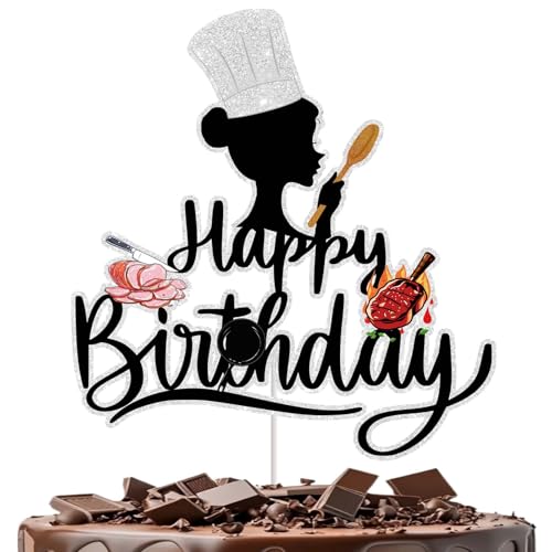 Chef-Kuchendekorationen, doppelseitig, schimmernd, perfekt für Chef-Partys und Chefkoch, Geburtstagsfeiern, Partyzubehör, ideal für Damen-Kochpartys, einzigartige Kuchendekorationen für festliche Chef-Kuchendekorationen, doppelseitig, schimmernd, perfekt für Chef-Partys und Chefkoch, Geburtstagsfeiern, Partyzubehör, ideal für Damen-Kochpartys, einzigartige Kuchendekorationen für festliche von RedLeLe
