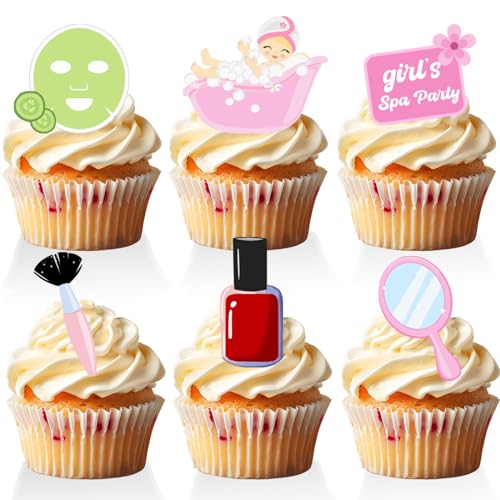 Cupcake-Topper für Mädchen und Damen, 18 Stück, rosa Spa-Day-Partyzubehör für Mädchen, Übernachtungen, Make-up, Geburtstagsparty-Dekorationen Cupcake-Topper für Mädchen und Damen, 18 Stück, rosa Spa-Day-Partyzubehör für Mädchen, Übernachtungen, Make-up, Geburtstagsparty-Dekorationen von RedLeLe