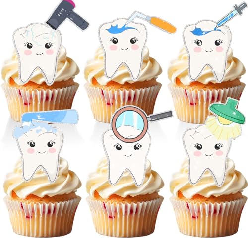Dental-Kuchendekorationen für Zahnarzt-Party, Feier, Happy Birthday, Themenkuchenzubehör, Dental-Cupcake-Topper, perfekt für Zahnarzt-Büro-Partys und Zahnarzt-Themengeburtstagsfeiern Dental-Kuchendekorationen für Zahnarzt-Party, Feier, Happy Birthday, Themenkuchenzubehör, Dental-Cupcake-Topper, perfekt für Zahnarzt-Büro-Partys und Zahnarzt-Themengeburtstagsfeiern von RedLeLe