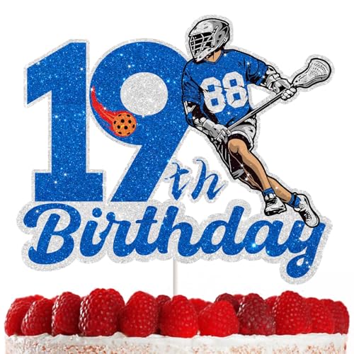 Hockey-Kuchenaufsatz, Dekoration für 19. Geburtstag, perfekt für Hockeyspieler und Fans, doppelseitiger Glitzerkarton, Hockey-Partyzubehör, ideal für Feiern und Veranstaltungen Hockey-Kuchenaufsatz, Dekoration für 19. Geburtstag, perfekt für Hockeyspieler und Fans, doppelseitiger Glitzerkarton, Hockey-Partyzubehör, ideal für Feiern und Veranstaltungen von RedLeLe