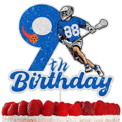 Hockey-Kuchenaufsatz, Dekoration für Kinder, Hockey-Geburtstagsparty, doppelseitig, glitzernder Karton, ideal für 9-jährige Hockey-Party-Dekorationen, perfekt für junge Sportler Hockey-Kuchenaufsatz, Dekoration für Kinder, Hockey-Geburtstagsparty, doppelseitig, glitzernder Karton, ideal für 9-jährige Hockey-Party-Dekorationen, perfekt für junge Sportler von RedLeLe