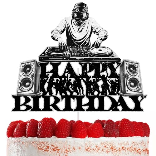 Musik-Kuchendekorationen für Jungen und Mädchen, Geburtstagspartys, Hip-Hop-Partyzubehör, ideal für Musikliebhaber und Feiern von Männern, Geburtstagstortendekoration von RedLeLe