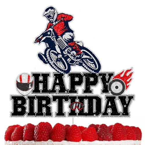 Offroad-Motorrad-Kuchendekoration, Offroad-Motorrad-Cupcake-Topper, perfekt für Dirt-Bike-Partys, Rennen, Baby-Jungen und Mädchen, Geburtstagsfeiern, lustige und einzigartige Kuchendekoration für Offroad-Motorrad-Kuchendekoration, Offroad-Motorrad-Cupcake-Topper, perfekt für Dirt-Bike-Partys, Rennen, Baby-Jungen und Mädchen, Geburtstagsfeiern, lustige und einzigartige Kuchendekoration für von RedLeLe