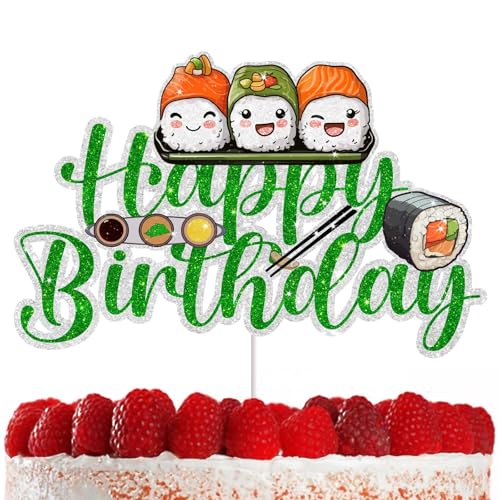 Sushi-Kuchendekorationen für Geburtstagsfeiern, ideal für Jungen und Mädchen, japanisches Sushi-Partyzubehör, perfekte japanische Geburtstagsdekorationen für Feiern, einzigartige Sushi-Kuchendekorationen für Geburtstagsfeiern, ideal für Jungen und Mädchen, japanisches Sushi-Partyzubehör, perfekte japanische Geburtstagsdekorationen für Feiern, einzigartige von RedLeLe
