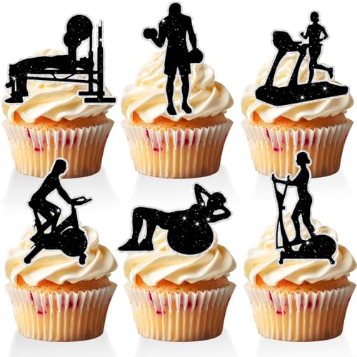 Turnhalle Kuchen Dekorationen Set 18 Stück Fitness Party Dekor für Geburtstagsfeiern Geeignet für Jungen und Mädchen Alter 20er und 30er Jahre Ideal für Wettbewerbe Gym Geburtstagsdekoration von RedLeLe