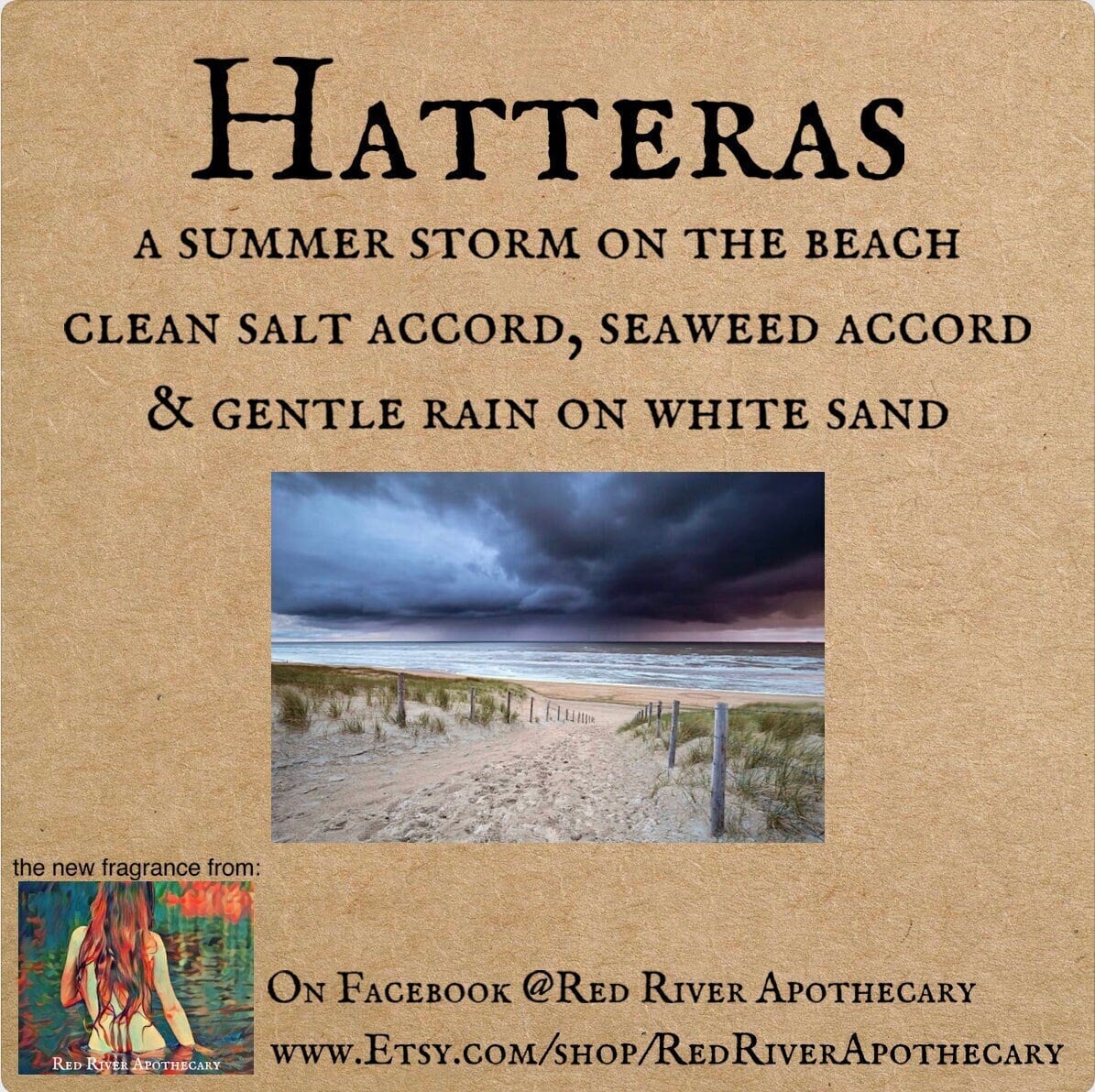 Hatteras Parfümöl, Indie Perfume, Indie, Clean, Fresh, Seaweed, Salt, Sand, Rain, Unisex von RedRiverApothecary