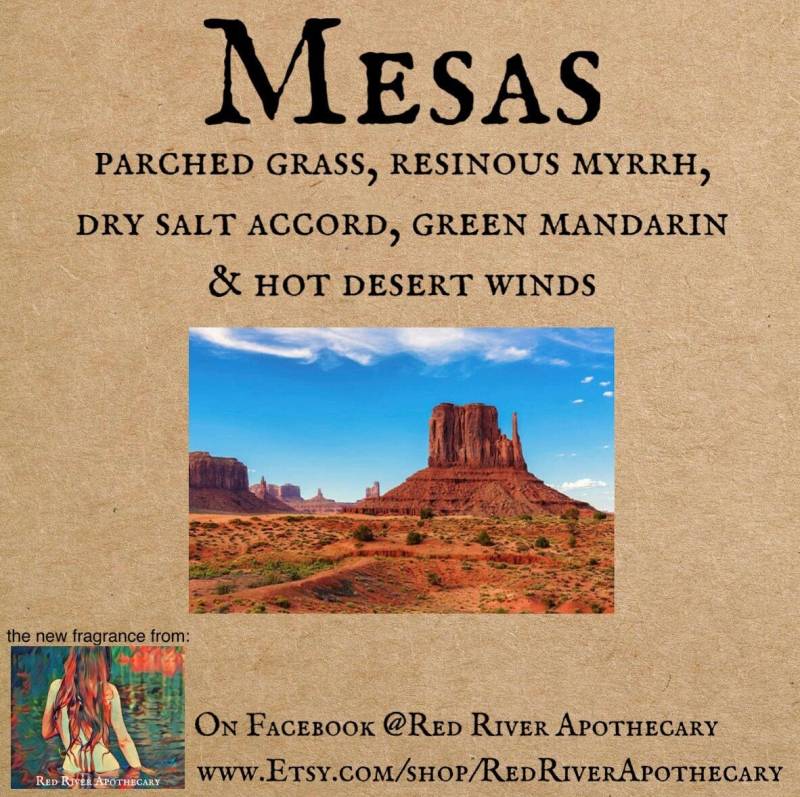Mesas Parfümöl, Indie Perfume, Indie, Trockengras, Salz, Grüne Mandarine, Myrrhe, Heiße Winde, Wüste, Western von RedRiverApothecary