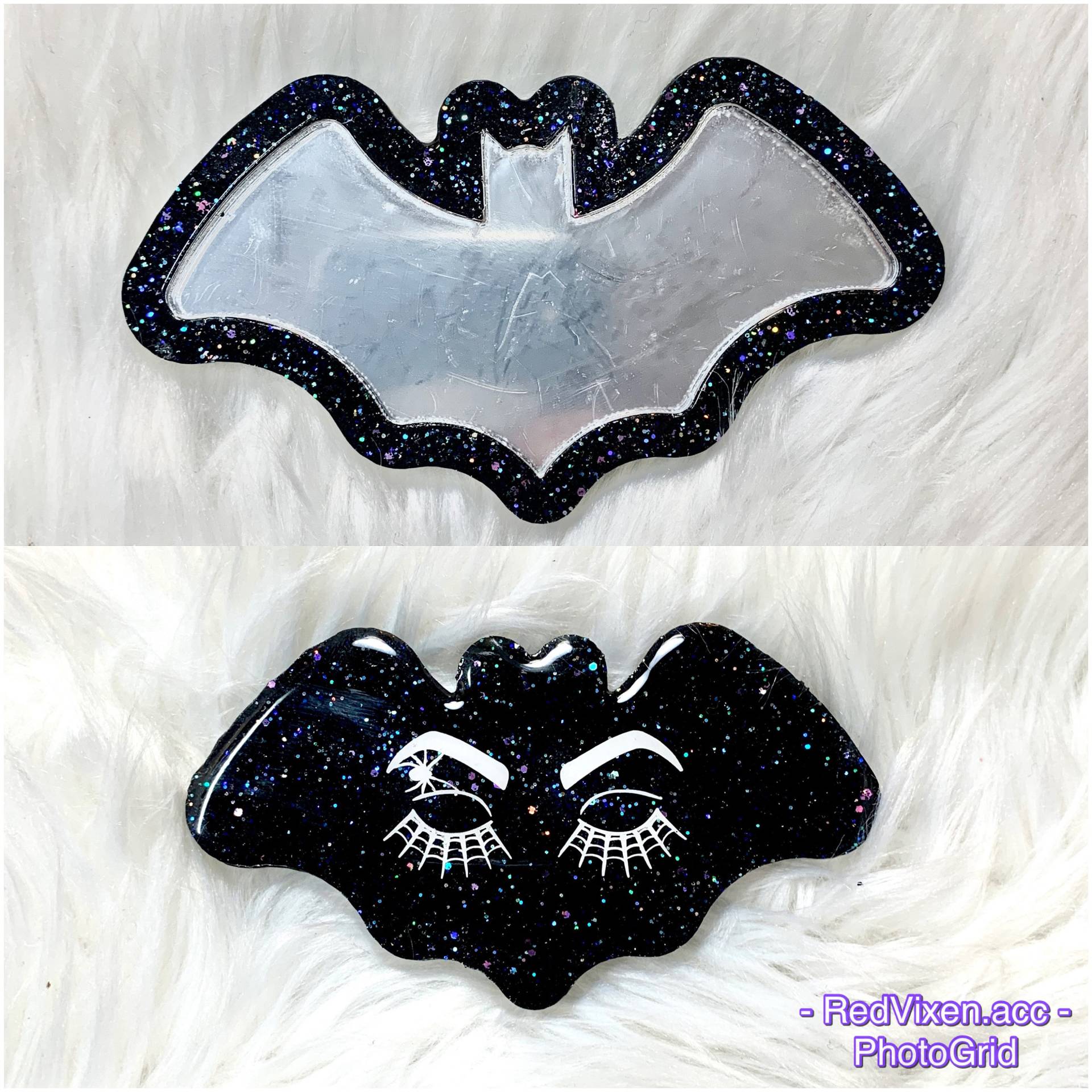 Fledermaus Galaxy Glitzer Kompaktspiegel | Glitzerspiegel Reisespiegel Halloween Glitter Wimpern Fledermaus Galaxy Glitzer Kompaktspiegel | Glitzerspiegel Reisespiegel Halloween Glitter Wimpern von RedVixenAcc