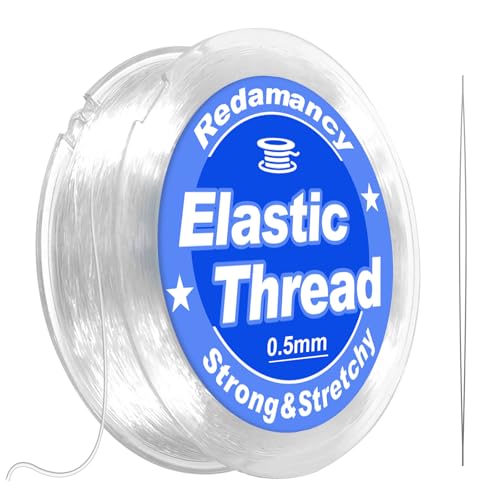 Redamancy 0,5 mm x 100m Elastisches Band für Armbänder,Elastische Schmuckfaden,Gummiband für Armbänder,Nylonkordel,Schnur Für Armbänder,Schmuckfaden Elastisch Reißfest mit Perlennadel Redamancy 0,5 mm x 100m Elastisches Band für Armbänder,Elastische Schmuckfaden,Gummiband für Armbänder,Nylonkordel,Schnur Für Armbänder,Schmuckfaden Elastisch Reißfest mit Perlennadel von Redamancy