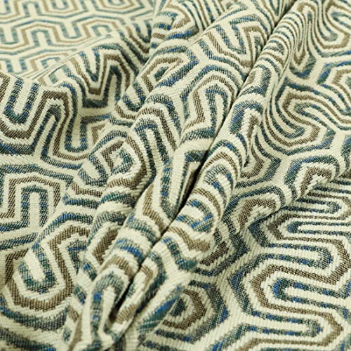 Redbrick Mill Fabrics Chenille-Polsterstoff mit Streifenmuster „Aura“ in Blau gestreift 1 (Muster 10 cm x 8 cm) von Redbrick Mill Fabrics