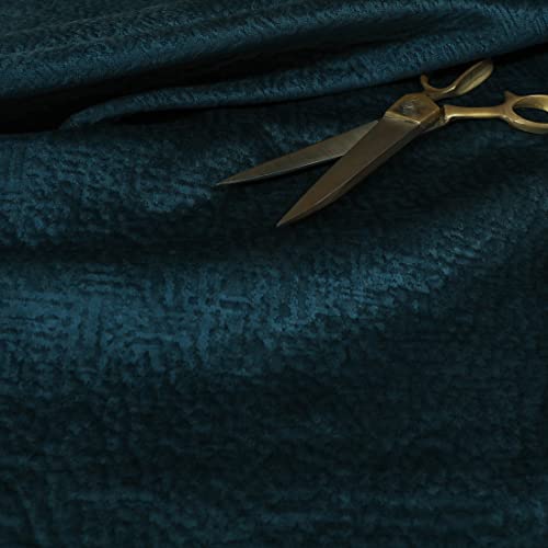 Luxuriöser hochwertiger weicher strukturierter Samtstoff in blauer Farbe für Sofas, Vorhänge, Meterware (10 x 8 cm) von Redbrick Mill Fabrics