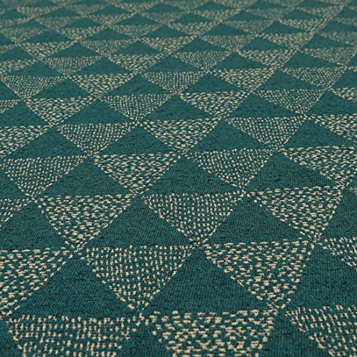 Redbrick Mill Fabrics Weicher, hochwertiger, gewebter Polsterstoff mit modernem, geometrischem Dreiecksmuster, meterweise in Blaugrün (Muster 10 cm x 8 cm) Redbrick Mill Fabrics Weicher, hochwertiger, gewebter Polsterstoff mit modernem, geometrischem Dreiecksmuster, meterweise in Blaugrün (Muster 10 cm x 8 cm) von Redbrick Mill Fabrics