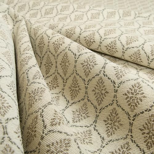Redbrick Mill Fabrics Mehrfarbiger, moderner Chenille-Polsterstoff mit Rapportmuster, strukturiert, meterweise in Beige (pro Meter) von Redbrick Mill Fabrics