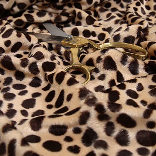 Safari-Tier-Thema, Muster, Gepard, gepunktet, braunes Hautmuster, weicher Samt-Kunstfell, Designerstoff, Polsterstoff, Meterware von Redbrick Mill Fabrics