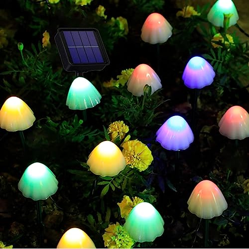 Redefun Solar Lichterkette Aussen 20 LED Pilze Gartendeko, Solar Garten Pilzlampe Wasserdicht Solarleuchten Figuren für Garten Rasen Balkon Terrassen Ostern Deko (Mehrfarbig) von Redefun