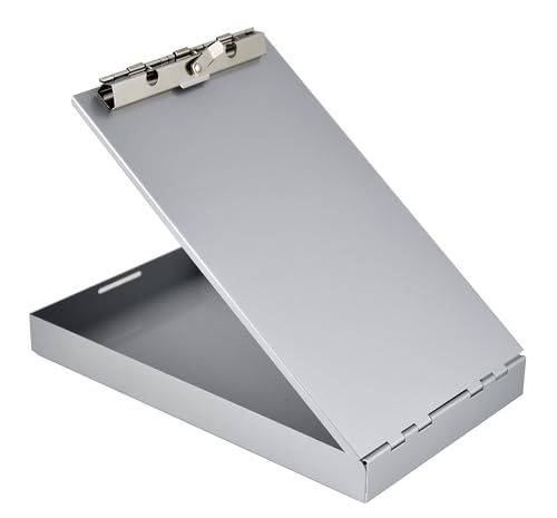 Redi-Rite Saunders Klemmbrett aus Aluminium, 213 (Memo-Größe) – Formhalter mit 2,5 cm Ablagefach, selbstschließender Riegel, Bürobedarf, silberfarben von Redi-Rite