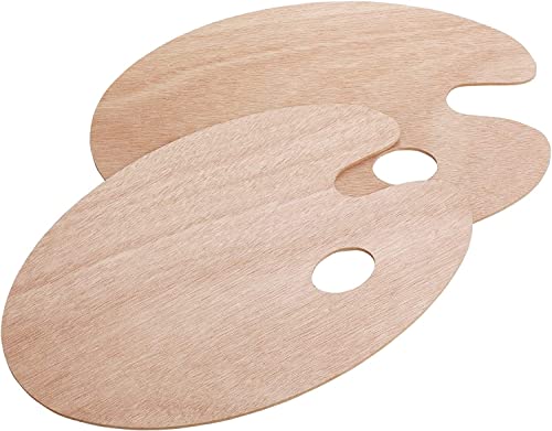 Redreo Holz Malen Palette Mischpalette, 2PCS Malpalette Universalpalette für DIY Kunst Malerei von Redreo