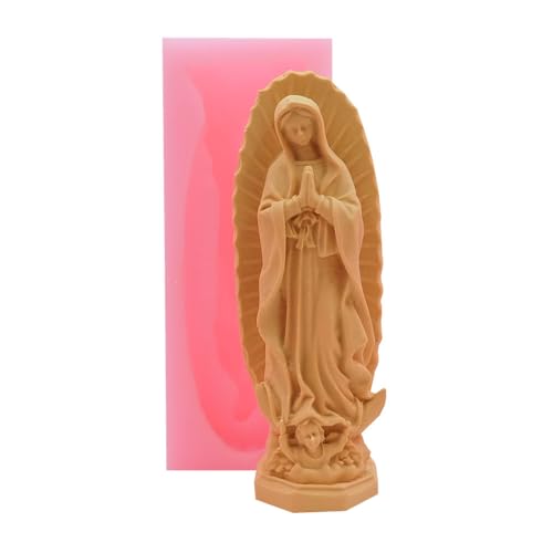 Redxin Jungfrau Maria Skulptur Kerze Form – Patentante, Muttertagsgeschenk, Gips & Harz Handwerk Form für Heimdekoration von Redxin Mold