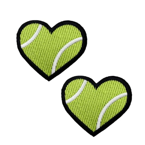 5,1 cm großer, herzförmiger Tennisball-Aufnäher zum Aufbügeln, niedliche, sportliche Applikation 5,1 cm großer, herzförmiger Tennisball-Aufnäher zum Aufbügeln, niedliche, sportliche Applikation von ReelFun