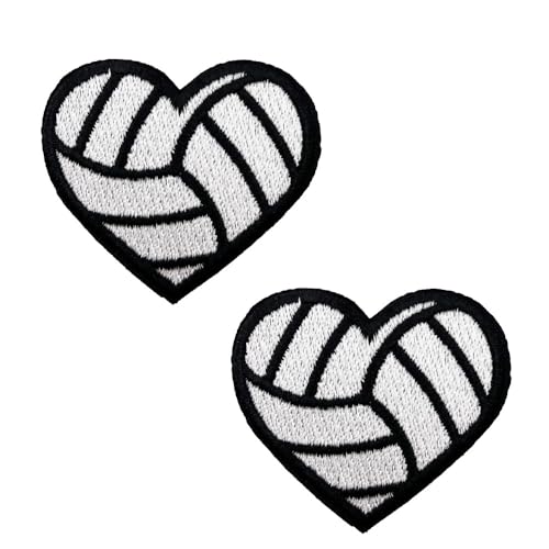 5,1 cm großer, herzförmiger Volleyball-Aufnäher zum Aufbügeln – niedliche Sport-Liebes-Applikation 5,1 cm großer, herzförmiger Volleyball-Aufnäher zum Aufbügeln – niedliche Sport-Liebes-Applikation von ReelFun