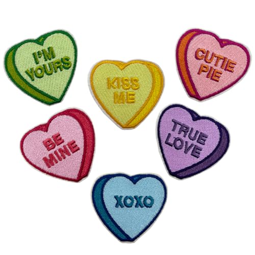 6 Stück Valentinstag Gespräch Herz bestickte Bügelbilder - selbstklebende Süßigkeiten Herz Applikationen 6 Stück Valentinstag Gespräch Herz bestickte Bügelbilder - selbstklebende Süßigkeiten Herz Applikationen von ReelFun