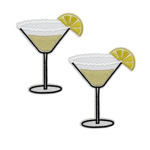 7,6 cm bestickter Martini-Aufnäher zum Aufbügeln von ReelFun