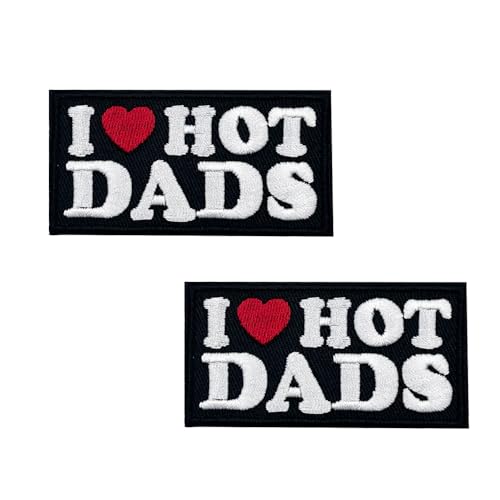 7,6 cm lustiger Humor-Aufnäher, bestickt, "I Love Hot Dads" von ReelFun