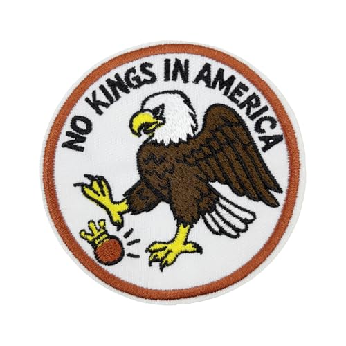 Aufnäher zum Aufbügeln, 7,6 cm (3 Zoll) No Kings in America von ReelFun