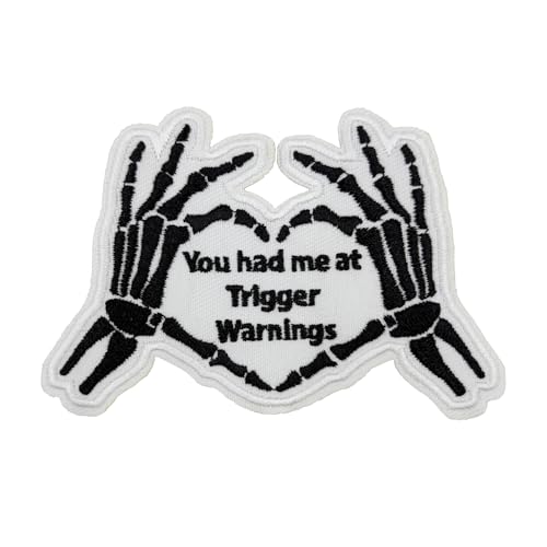 Aufnäher zum Aufbügeln, bestickt, Aufschrift "You Had Me at Trigger Warnings", 10,2 cm von ReelFun