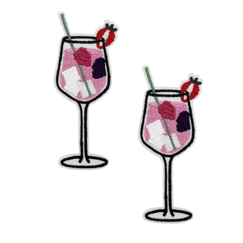 Bestickter Aufnäher zum Aufbügeln, 7,6 cm, Berry Cocktail, Pink Bestickter Aufnäher zum Aufbügeln, 7,6 cm, Berry Cocktail, Pink von ReelFun