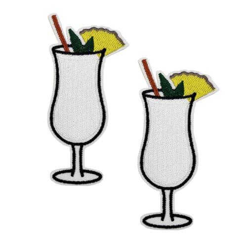 Bestickter Aufnäher zum Aufbügeln, 7,6 cm, Motiv: Pina Colada von ReelFun