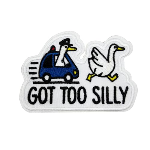 Bestickter Aufnäher zum Aufbügeln, 7,6 cm, "Silly Goose Got Too Silly" Bestickter Aufnäher zum Aufbügeln, 7,6 cm, "Silly Goose Got Too Silly" von ReelFun