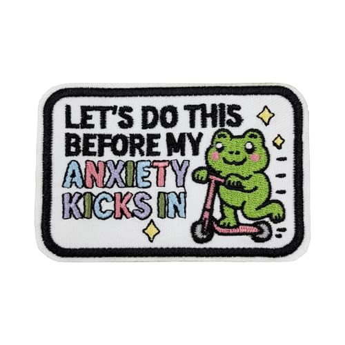 Bestickter Aufnäher zum Aufbügeln, 8,9 cm (3,5 Zoll) Let's Do This Before My Anxiety Kicks von ReelFun
