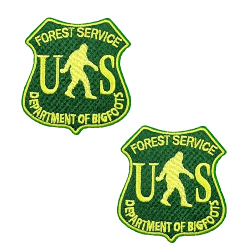 Bestickter Aufnäher zum Aufbügeln, Motiv: US Forest Service Department of Bigfoots, 7,6 cm, Grün und Gelb Bestickter Aufnäher zum Aufbügeln, Motiv: US Forest Service Department of Bigfoots, 7,6 cm, Grün und Gelb von ReelFun