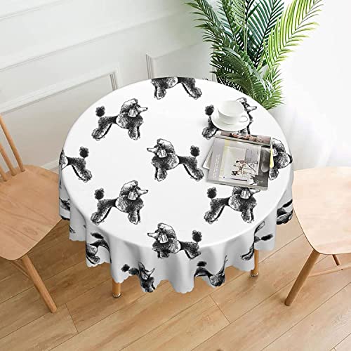 Handgezeichnete Pudel Runde Tischdecke, wasserdicht, staubdicht, Tischdekoration, knitterfrei, Tischtuch –60 Zoll Handgezeichnete Pudel Runde Tischdecke, wasserdicht, staubdicht, Tischdekoration, knitterfrei, Tischtuch –60 Zoll von ReesEt