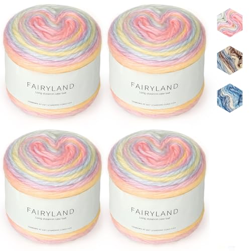 Reessy Häkelgarn, 4 × 100 g, 60 % Baumwolle, 30 % Acryl, 10 % Wolle, Set, hübsches Bastelgarn zum Häkeln und Stricken, DIY, extra 2 Häkelnadeln Reessy Häkelgarn, 4 × 100 g, 60 % Baumwolle, 30 % Acryl, 10 % Wolle, Set, hübsches Bastelgarn zum Häkeln und Stricken, DIY, extra 2 Häkelnadeln von Reessy