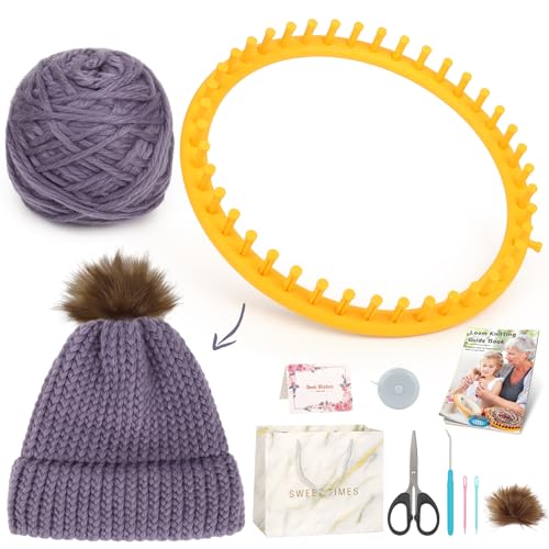 Reessy Loom Strickset für Anfänger Erwachsene, komplettes Strickwebstuhl-Set mit leicht verständlichen Anweisungen Webstuhlhaken und weichem Garn, Anfänger lernen Strickmütze, fantastische Stricken Reessy Loom Strickset für Anfänger Erwachsene, komplettes Strickwebstuhl-Set mit leicht verständlichen Anweisungen Webstuhlhaken und weichem Garn, Anfänger lernen Strickmütze, fantastische Stricken von Reessy