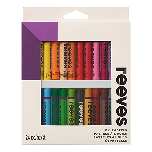 Reeves 4892714 Ölpastelle Set 24 Pastelle - 24 Farben, Qualität Pigmente, lichtecht & leicht mischbar von Reeves